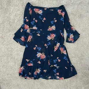 Blue flower printed dress size M xhilaration, romantic and pretty